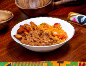 Vegan food in Dubai - plantains and beans - Veghana